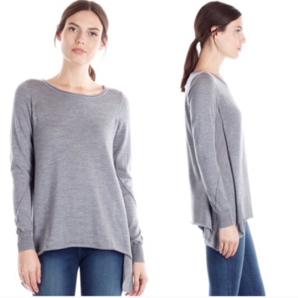 Joie Leticia B Wool Asymmetrical Sweater Grey‎ Small